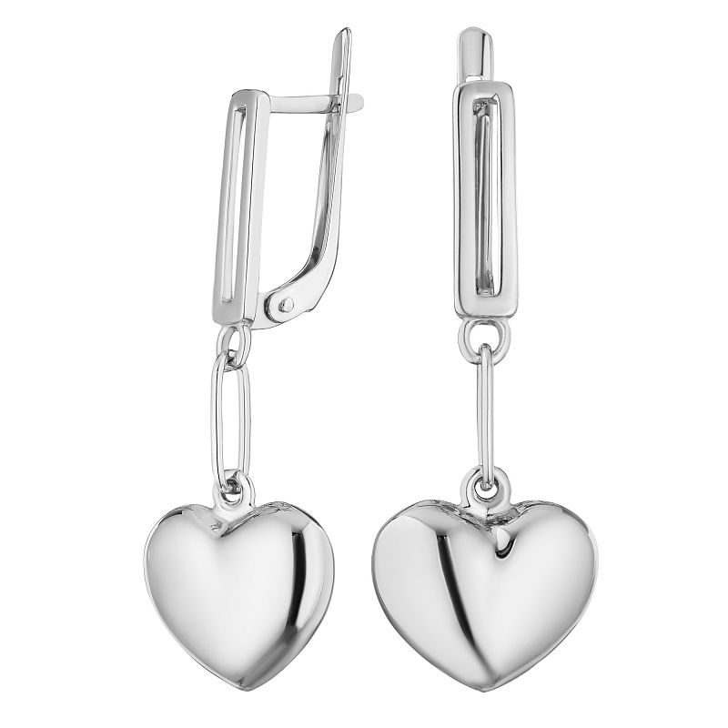 Серьги серебряные "Сердце" арт. 0221798-00245