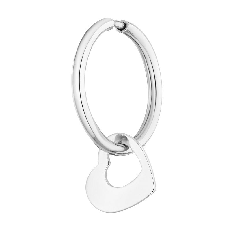 Моносерьга (одиночная) серебряная конго "Сердце" арт. 20210326/9 Полупара