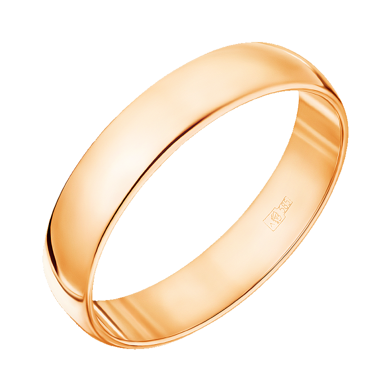 Кольцо обручальное золотое ширина 4 мм арт. 802006500