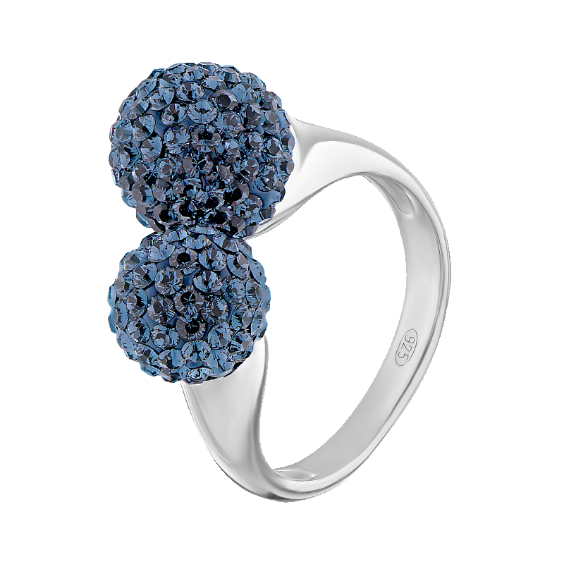 Кольцо серебряное с кристаллами Swarovski арт. 0078C0228