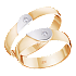 Кольцо обручальное золотое "Половина сердца" с бриллиантом арт. 3211551/9