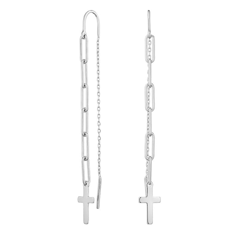 Серьги серебряные "Крест" арт. 20210957/9