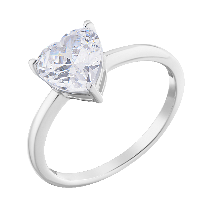 Кольцо серебряное с фианитом "Сердце" арт. YR12842