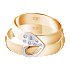 Кольцо обручальное золотое "Половина сердца" с бриллиантами арт. 3211551/7