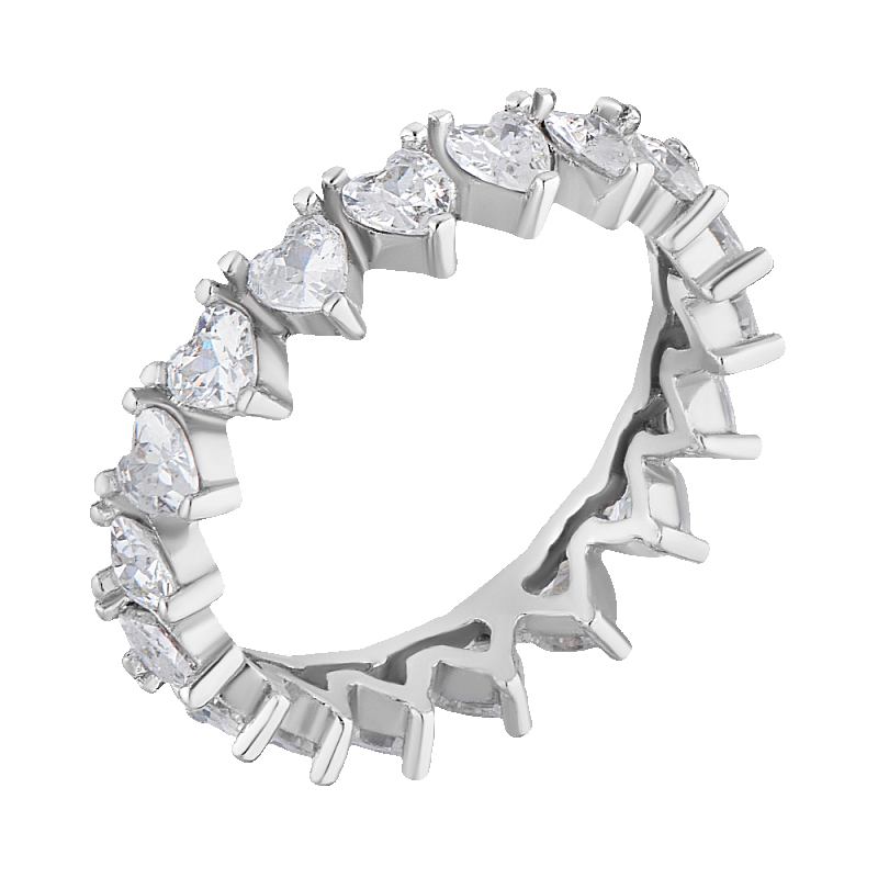 Кольцо серебряное с фианитами "Сердце" арт. 21110258/9